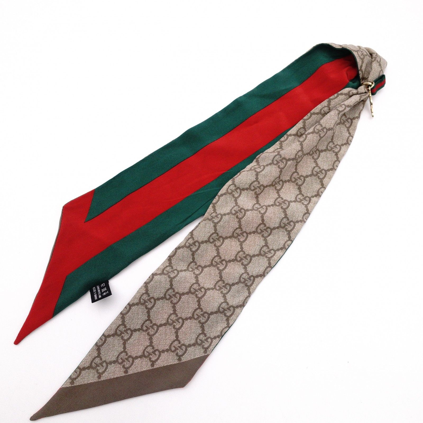 GUCCI グッチ ツイリー スカーフ シルク レディース シェリーライン チャーム付き