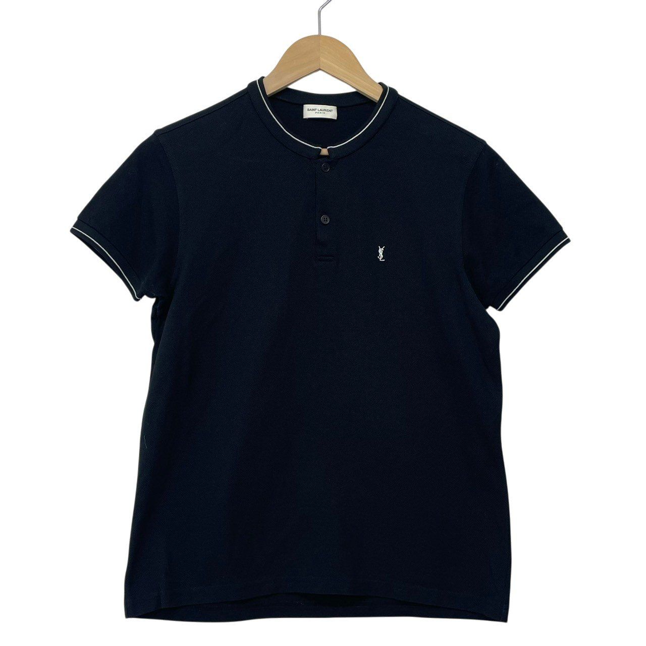 SAINT LAURENT/サンローラン/ブラック/ノーカラー/ポロシャツ/サイズS/メンズ/RS1372
