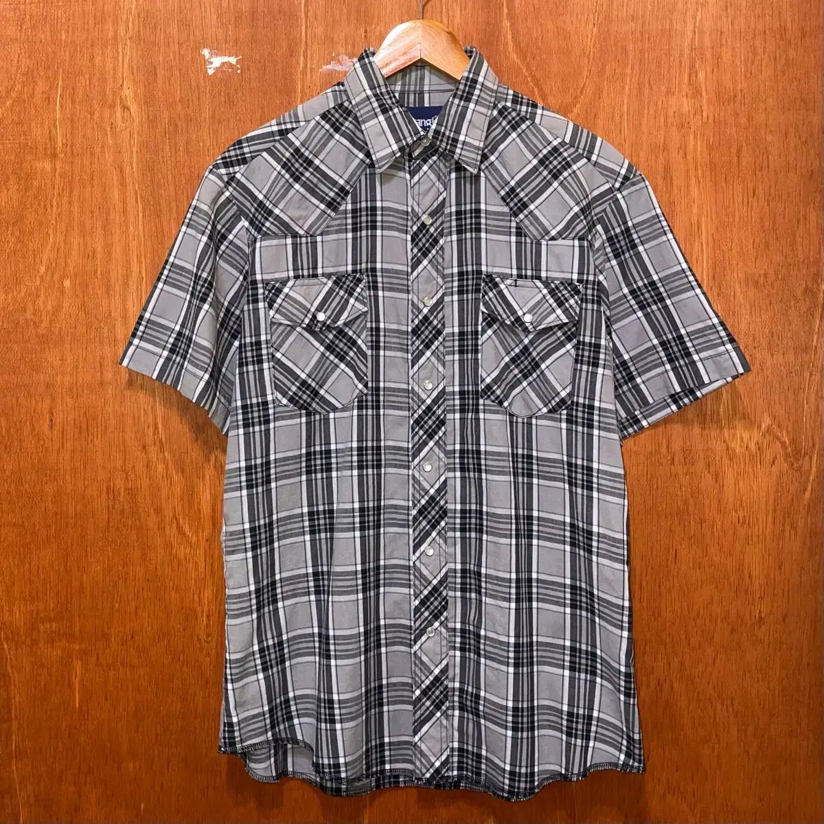 (M) Wrangler(ラングラー) CHECK チェック ウェスタン 半袖 シャツ