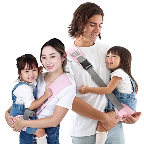 【保育士推奨】W'hip 超軽量コンパクト 140g ヒップシート ベビースリング 抱っこ紐 収納袋付 簡単 肩掛け スリング 腰すわり?20kgまで (サクラ)pms aebec449