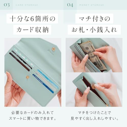 [ムラ] 薄っ。軽っ。かぶせ蓋付き極薄長財布 サフィアーノレザー レディース 本革 薄型財布 スキミング防止機能付き 薄い 軽量mi 61e268a4