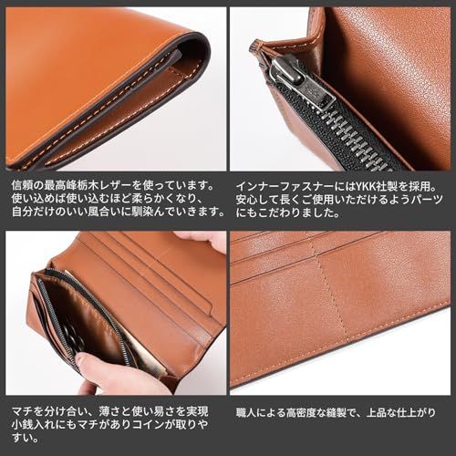 財布 メンズ 長財布 本革 栃木レザー 男性 さいふ 折りたたみ 小銭入れ 大容量 薄型 二つ折り サイフ (グリーン)mi 14bb2988