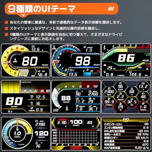 OBD2メーター マルチメーター タコメーター 水温計 電圧計 ブースト計 故障診断 超速警告 疲労運転警告 高視認性ディスプレイ 衛星信号対応 日本語対応(沖縄・離島の方発送不可）) f6e9e971