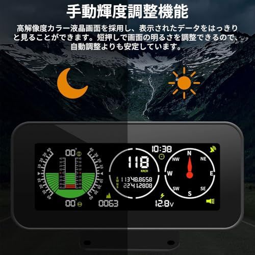 OBEST ヘッドアップディスプレイ gps 多機能メーター gps 速度計 車載 高度計 傾斜計 車 時計 車両勾配計 gps スピードメーター 過速度警告搭載 疲労運転警報 DC12V対応(沖縄・離島の方発送不可）) d3ca884d