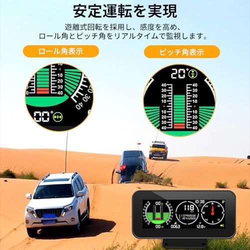OBEST ヘッドアップディスプレイ gps 多機能メーター gps 速度計 車載 高度計 傾斜計 車 時計 車両勾配計 gps スピードメーター 過速度警告搭載 疲労運転警報 DC12V対応(沖縄・離島の方発送不可）) d3ca884d
