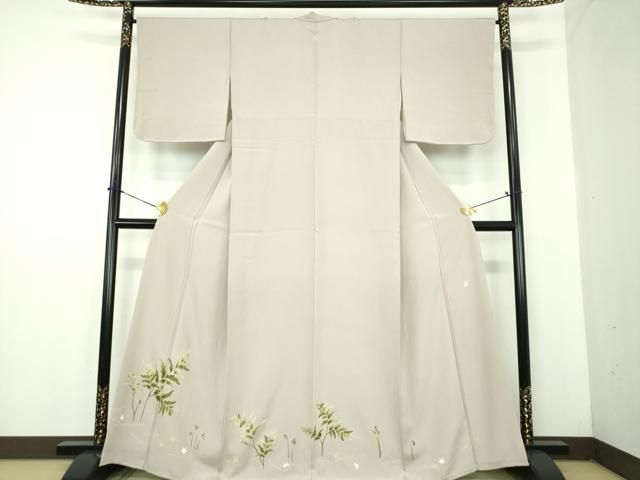 平和屋着物●中国三大刺繍　相良刺繍　色留袖　作家物　吹き寄せ文　蕨　正絹　逸品　DABD1685ps