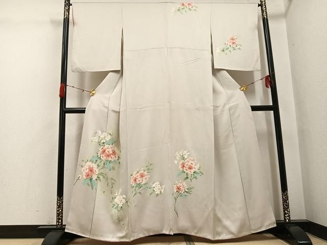 平和屋着物●訪問着　友禅　刺繍　紫陽花　正絹　逸品　AABH3093ph