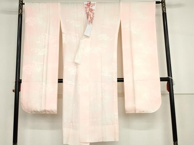 平和屋着物●振袖用長襦袢 無双仕立て 短冊花地紋 暈し染め 半衿刺繍 正絹 逸品 AABH3615cs