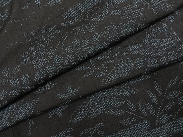 平和屋着物●結城紬 100亀甲 草花文 ロング丈 正絹 逸品 未使用 AABH3104ph