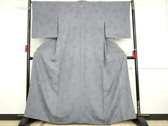 平和屋着物●お召　作家物　結び紐丸地紋　紅掛花色　正絹　逸品　AABH3616cs