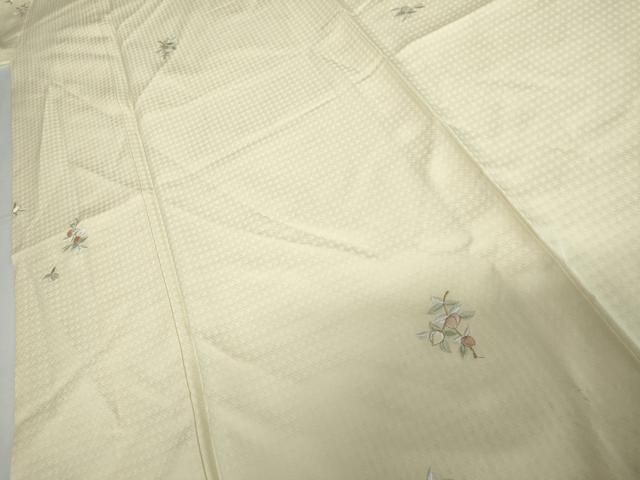 平和屋着物●上質な小紋　総刺繍　枝花文　金糸　やまと誂製　ロング丈　正絹　逸品　AABH3617cs