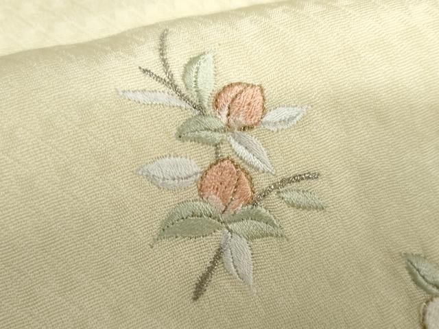 平和屋着物●上質な小紋　総刺繍　枝花文　金糸　やまと誂製　ロング丈　正絹　逸品　AABH3617cs