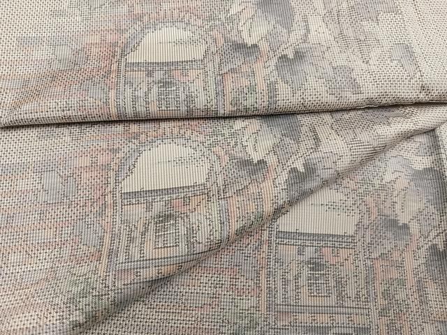 平和屋着物●本場大島紬 白大島 一元7マルキ 総絣 風景草木文 正絹 逸品 AABH3111ph