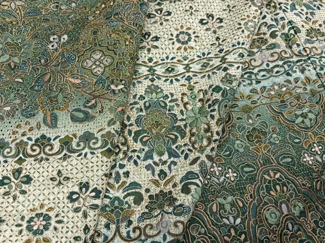 平和屋着物●訪問着　中国三大刺繍　スワトウ刺繍　汕頭刺繍　鳳凰更紗文　暈し染め　金糸　正絹　逸品　AABH3112ph