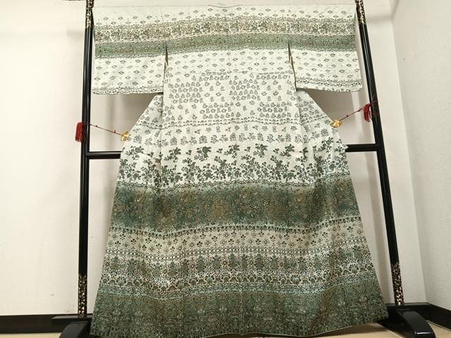 平和屋着物●訪問着　中国三大刺繍　スワトウ刺繍　汕頭刺繍　鳳凰更紗文　暈し染め　金糸　正絹　逸品　AABH3112ph