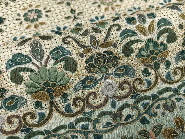 平和屋着物●訪問着　中国三大刺繍　スワトウ刺繍　汕頭刺繍　鳳凰更紗文　暈し染め　金糸　正絹　逸品　AABH3112ph