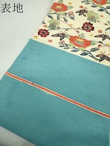平和屋着物●九寸名古屋帯 紅型 枝椿 お召縮緬 正絹 逸品 DABD1712ps 平和屋着物●九寸名古屋帯 紅型 枝椿 お召縮緬 正絹 逸品 DABD1712ps