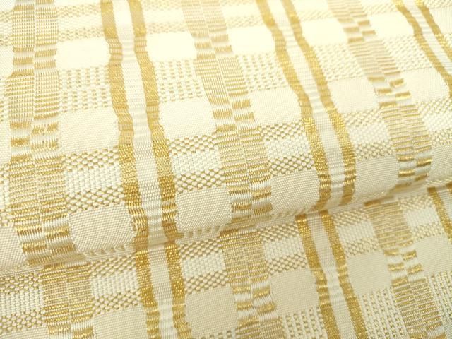 平和屋着物●龍村美術織物　九寸開き名古屋帯　金吉野　金糸　正絹　逸品　DABD1716ps