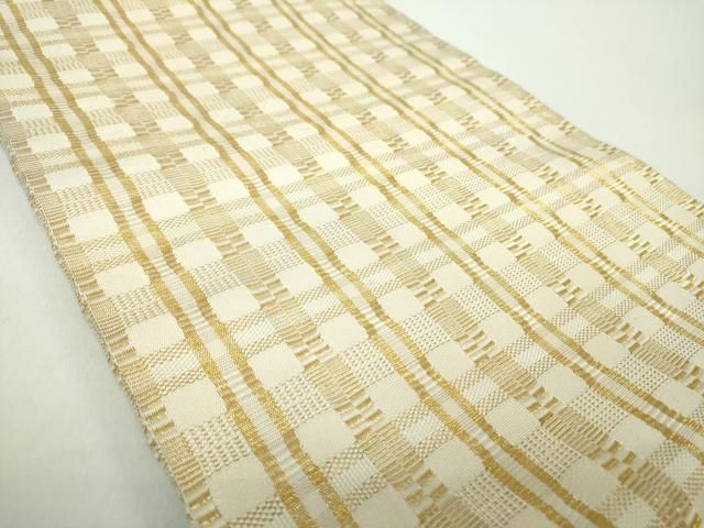 平和屋着物●龍村美術織物　九寸開き名古屋帯　金吉野　金糸　正絹　逸品　DABD1716ps