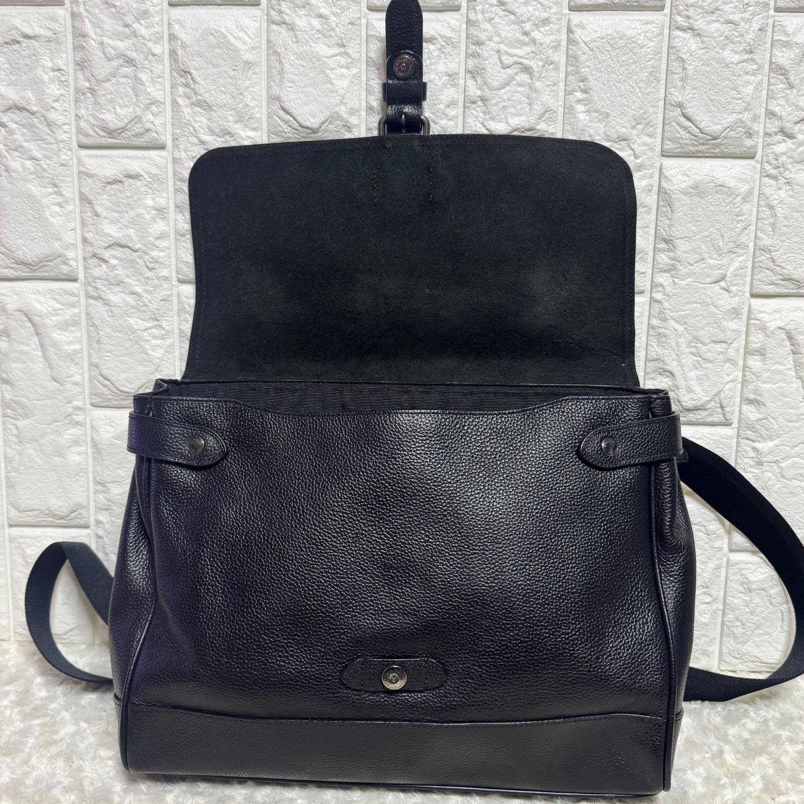 【美品】コーチ ハドソン スモール メッセンジャーバッグ 2way レザー 黒 COACH コーチ ハドソン レザー ショルダーバッグ メッセンジャーバッグ