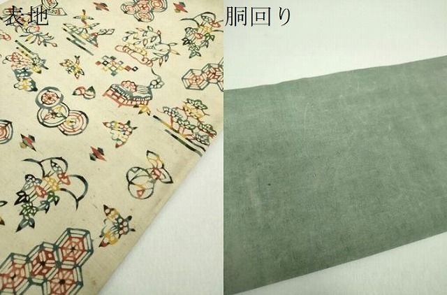 平和屋着物●九寸名古屋帯 紬地 紅型 吉祥花鳥文 正絹 逸品 DABD1724ps 平和屋着物●九寸名古屋帯 紬地 紅型 吉祥花鳥文 正絹 逸品 DABD1724ps