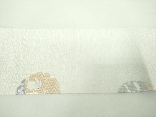 平和屋着物●九寸名古屋帯 唐織 雪輪兎 正絹 逸品 未使用 DABD1725ps 平和屋着物●九寸名古屋帯 唐織 雪輪兎 正絹 逸品 未使用 DABD1725ps