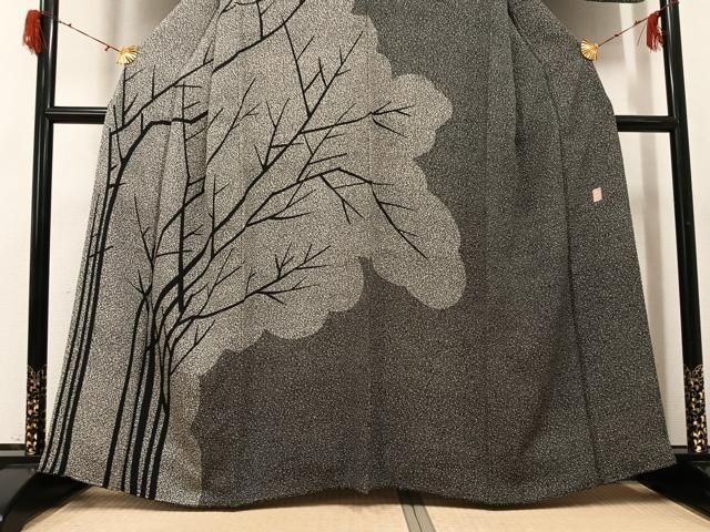 平和屋着物●二代目 川村久太郎 訪問着 樹林文 黒地 正絹 逸品 AABH3123ph 平和屋着物●二代目 川村久太郎 訪問着 樹林文 黒地 正絹 逸品 AABH3123ph