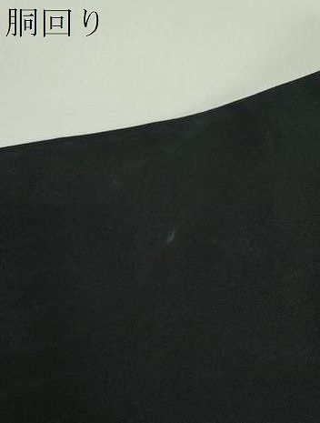 平和屋着物●九寸名古屋帯　流水桜　黒地　銀糸　正絹　逸品　DABD1731ps