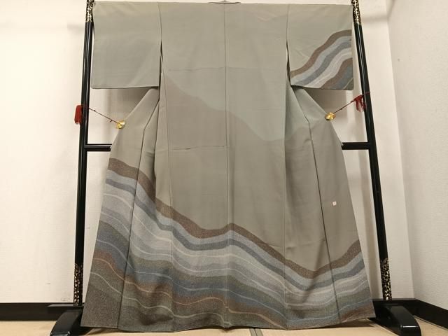 平和屋着物●訪問着　作家物　流水文　正絹　逸品　AABH3126ph