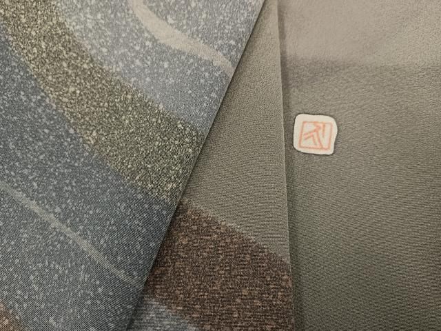 平和屋着物●訪問着　作家物　流水文　正絹　逸品　AABH3126ph