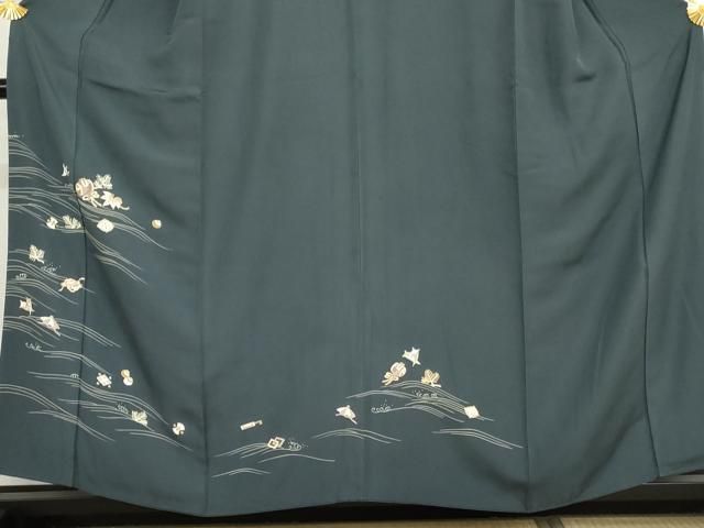 平和屋着物●訪問着　友禅　駒刺繍　流水吉祥文　金彩　正絹　逸品　AABH3625cs