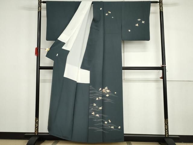 平和屋着物●訪問着　友禅　駒刺繍　流水吉祥文　金彩　正絹　逸品　AABH3625cs