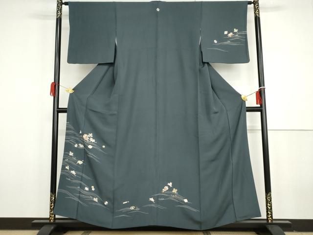 平和屋着物●訪問着　友禅　駒刺繍　流水吉祥文　金彩　正絹　逸品　AABH3625cs