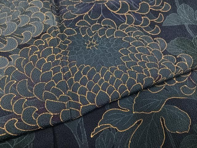 平和屋着物●訪問着 作家物 正道 藍 菊 金彩 正絹 逸品 AABH3131ph 平和屋着物●訪問着 作家物 正道 藍 菊 金彩 正絹 逸品 AABH3131ph