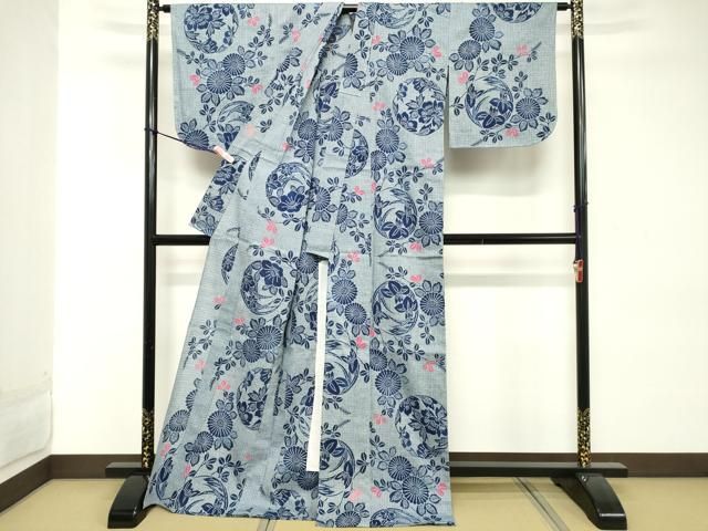 平和屋着物∴夏物 綿紅梅 浴衣 花丸文 綿 逸品 ロング丈 未使用 DABD2891cd 平和屋着物∴夏物 綿紅梅 浴衣 花丸文 綿 逸品 ロング丈 未使用 DABD2891cd