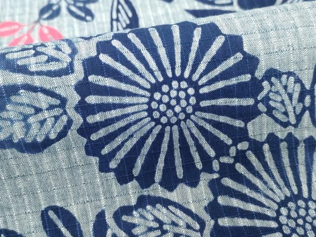 平和屋着物∴夏物　綿紅梅　浴衣　花丸文　綿　逸品　ロング丈　未使用　DABD2891cd