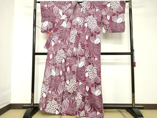 平和屋着物∴夏物　浴衣　舞花文　綿麻　逸品　DABD2894cd
