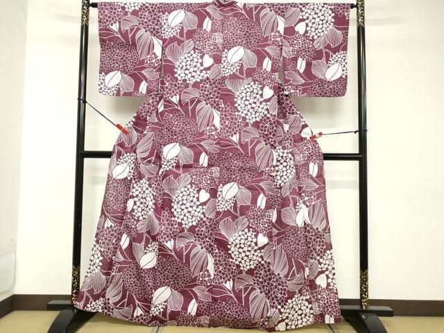 平和屋着物∴夏物　浴衣　舞花文　綿麻　逸品　DABD2894cd