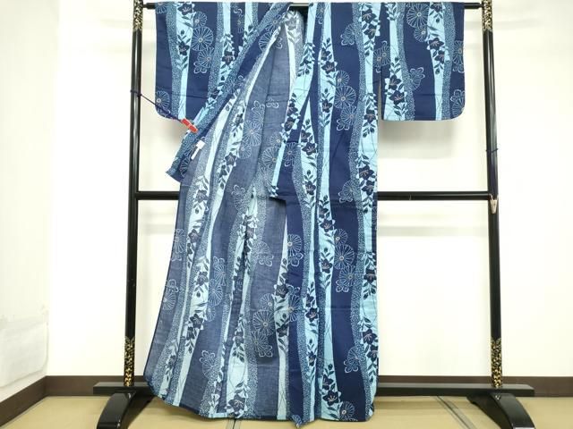 平和屋着物∴夏物　綿紅梅　浴衣　舞花文　綿　逸品　DABD2900cd