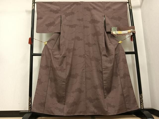 平和屋着物●本塩沢 やまだ織 110亀甲 重ね雲 雪の中のきれ 正絹 逸品 AABH3808ph 平和屋着物●本塩沢 やまだ織 110亀甲 重ね雲 雪の中のきれ 正絹 逸品 AABH3808ph