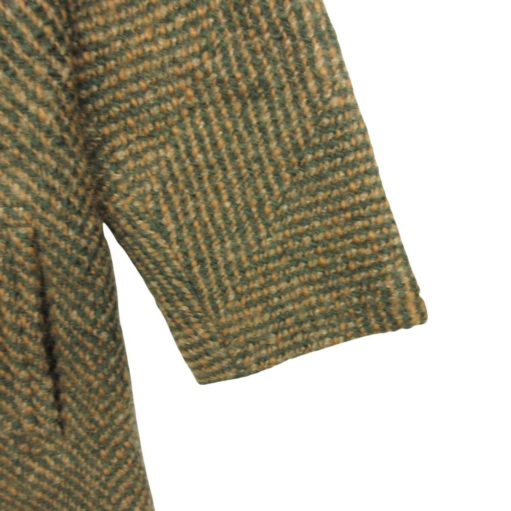 Herno ヘルノ コート ヴィンテージ ツイード アウター ロング グリーン 40【M】 レディース 【中古】