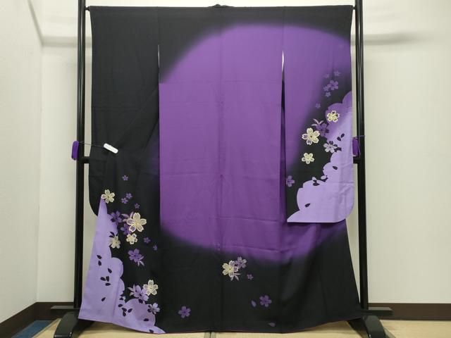平和屋着物●豪華振袖　駒刺繍　舞桜文　暈し染め　金彩　やまと誂製　正絹　逸品　CABD8983gh