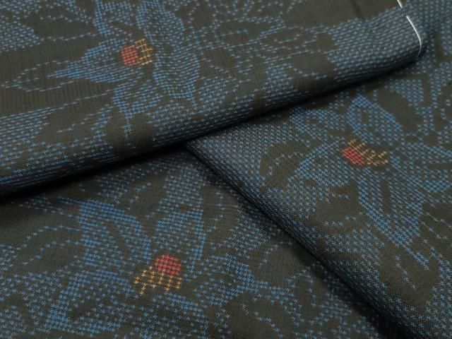 平和屋着物●本場大島紬　7マルキ　草花文　正絹　逸品　未使用　CABD8985gh