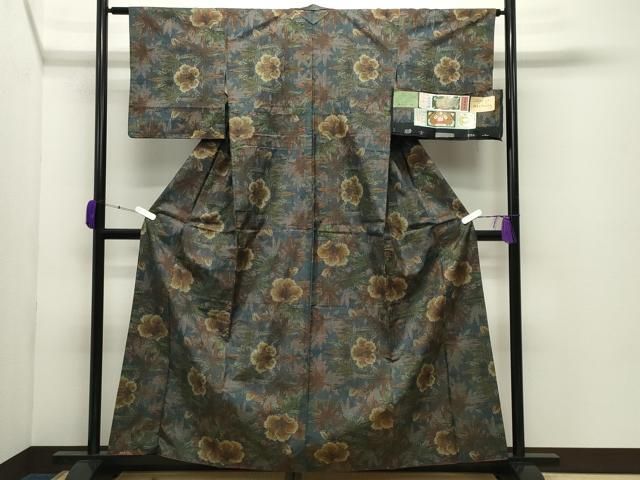 平和屋着物●都喜ヱ門 本場大島紬 7マルキ 草花文 藤絹織物謹製 証紙付き 正絹 逸品 CABD8986gh 平和屋着物●都喜ヱ門 本場大島紬 7マルキ 草花文 藤絹織物謹製 証紙付き 正絹 逸品 CABD8986gh