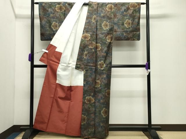平和屋着物●都喜ヱ門 本場大島紬 7マルキ 草花文 藤絹織物謹製 証紙付き 正絹 逸品 CABD8986gh 平和屋着物●都喜ヱ門 本場大島紬 7マルキ 草花文 藤絹織物謹製 証紙付き 正絹 逸品 CABD8986gh