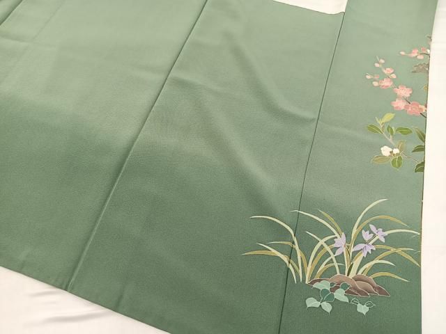 平和屋着物●十日町友禅作家 岡村蒼風 色留訪問着 花鳥文 暈し染め 金銀彩 正絹 逸品 BAAW8276yc 平和屋着物●十日町友禅作家 岡村蒼風 色留訪問着 花鳥文 暈し染め 金銀彩 正絹 逸品 BAAW8276yc
