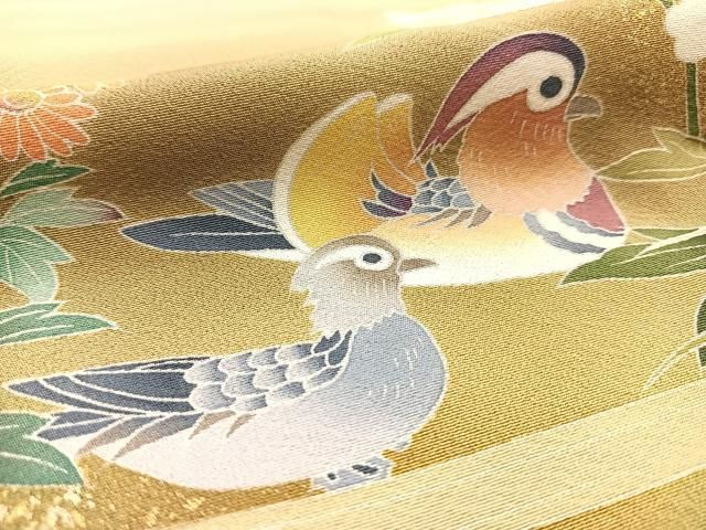 平和屋着物●十日町友禅作家 岡村蒼風 色留訪問着 花鳥文 暈し染め 金銀彩 正絹 逸品 BAAW8276yc 平和屋着物●十日町友禅作家 岡村蒼風 色留訪問着 花鳥文 暈し染め 金銀彩 正絹 逸品 BAAW8276yc