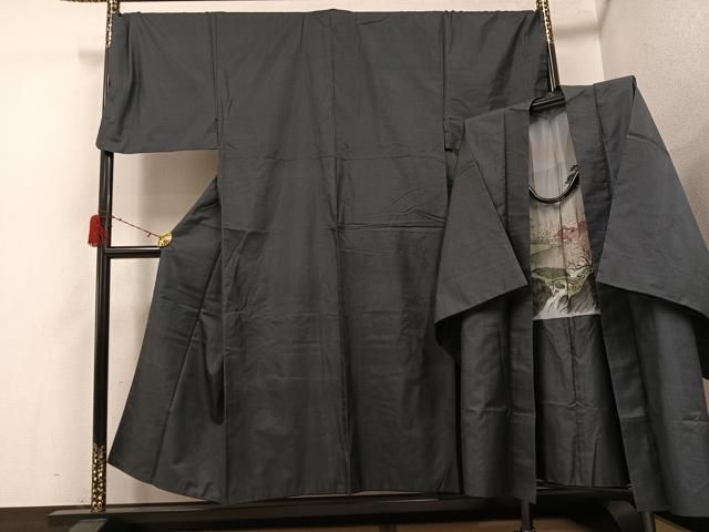 平和屋着物●男性　本場大島紬　アンサンブル　100亀甲　総詰め　正絹　逸品　AABH3817ph