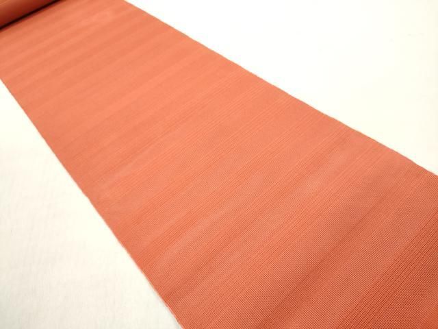 平和屋着物＊夏物　名古屋帯　帯反物　横段文　赤丹色　逸品　未使用　DABC7436we