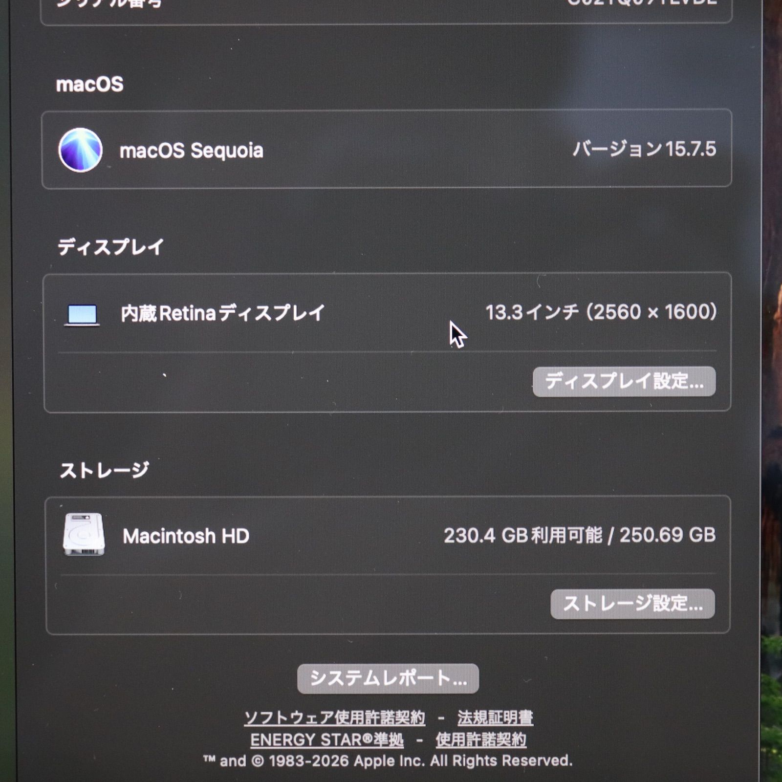 美品MacBook Pro A1989 16GB/250GB SSD - ラクル家電館